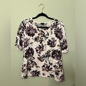 Ann Taylor Factory‎ Short Sleeve Top Floral Women Size Large